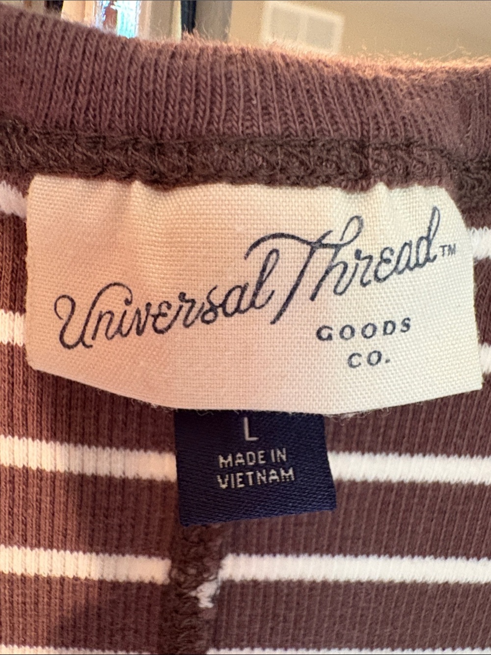 Universal Thread Brown & White Striped Ribbed Tank - Picture 2 of 3